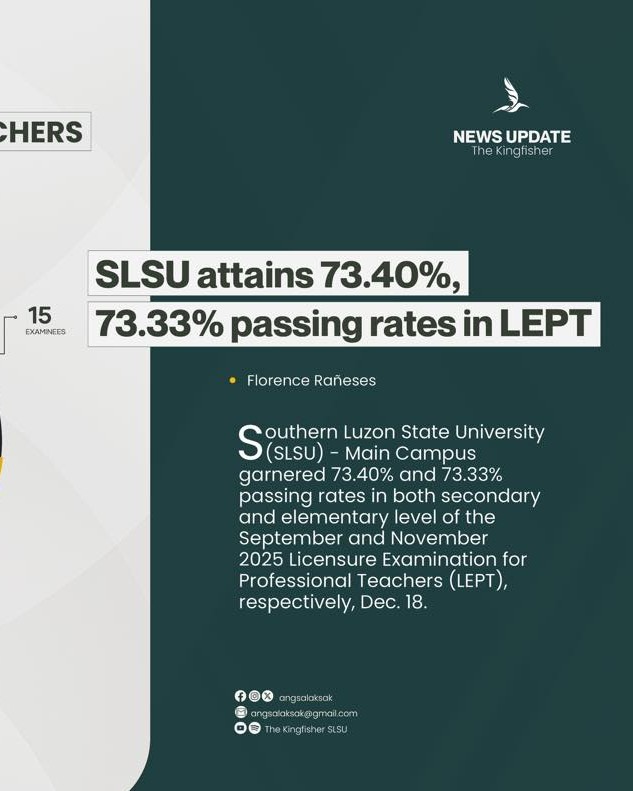 NEWS UPDATE: SLSU attains 73.40%, 73.33% passing rates in LEPT